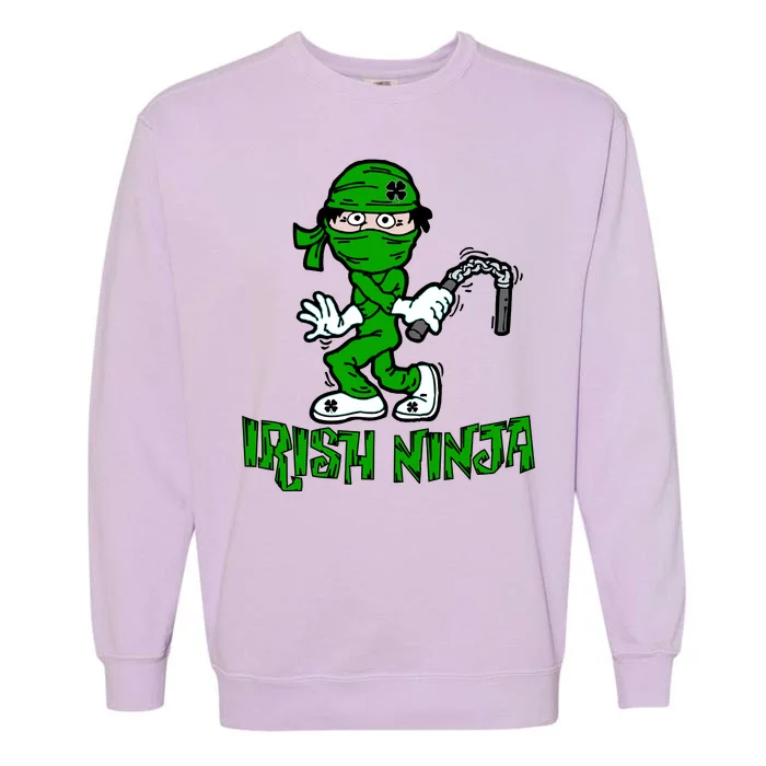 Irish Ninja St. Patricks Day Funny Garment-Dyed Sweatshirt