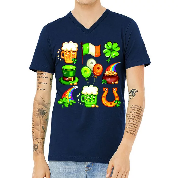 Irish Party Favors Festive St. Patrick's Day Mashup V-Neck T-Shirt