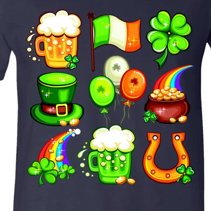 Irish Party Favors Festive St. Patrick's Day Mashup V-Neck T-Shirt