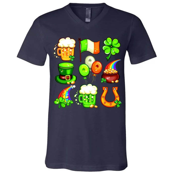 Irish Party Favors Festive St. Patrick's Day Mashup V-Neck T-Shirt