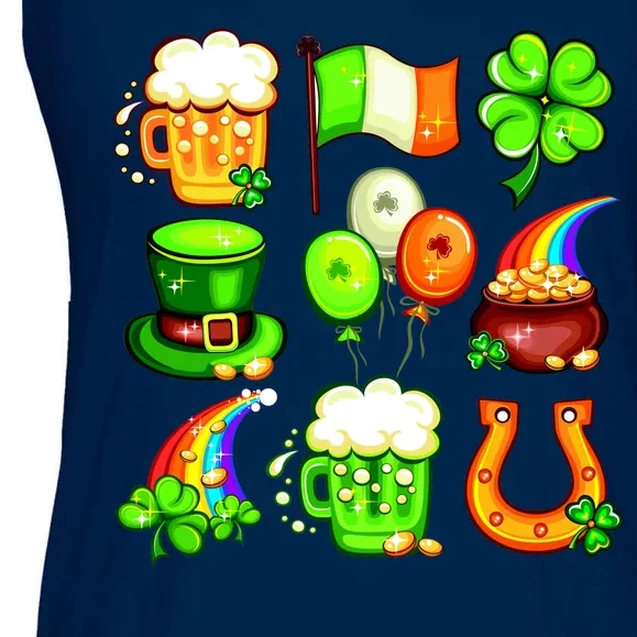 Irish Party Favors Festive St. Patrick's Day Mashup Ladies Essential Flowy Tank