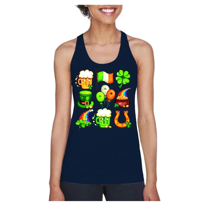 Irish Party Favors Festive St. Patrick's Day Mashup Women's Racerback Tank