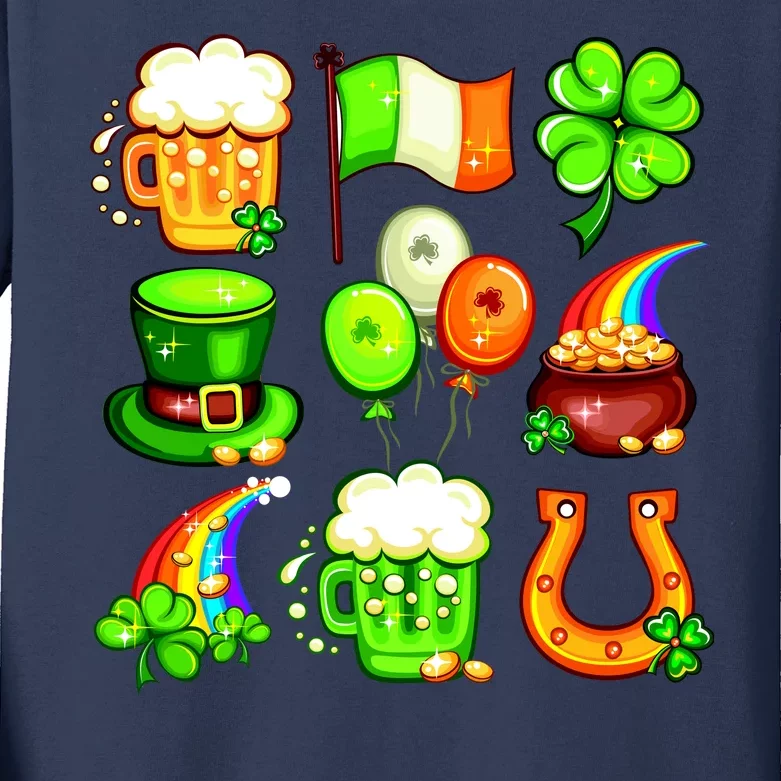 Irish Party Favors Festive St. Patrick's Day Mashup Kids Long Sleeve Shirt