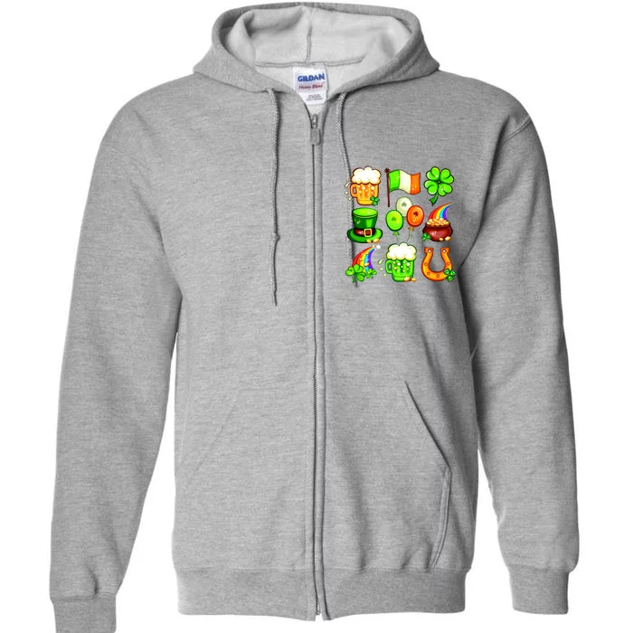 Irish Party Favors Festive St. Patrick's Day Mashup Full Zip Hoodie