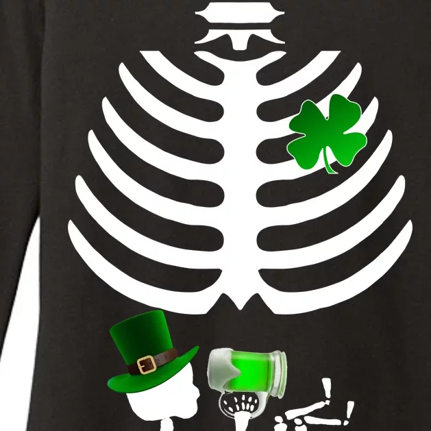 Irish Pregnant Skeleton Baby Beer Womens CVC Long Sleeve Shirt