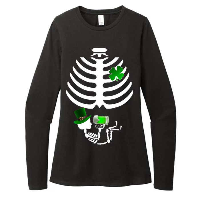 Irish Pregnant Skeleton Baby Beer Womens CVC Long Sleeve Shirt