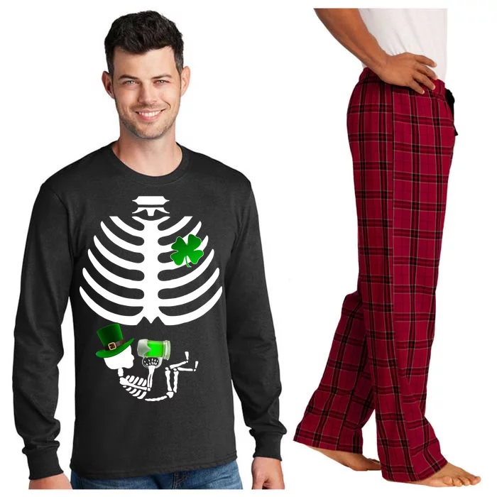 Irish Pregnant Skeleton Baby Beer Long Sleeve Pajama Set