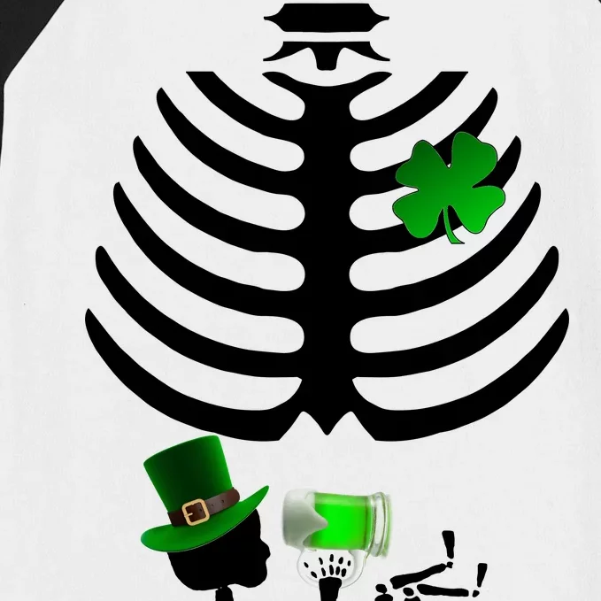 Irish Pregnant Skeleton Baby Beer Baseball Sleeve Shirt