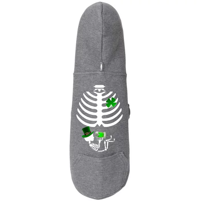 Irish Pregnant Skeleton Baby Beer Doggie 3-End Fleece Hoodie