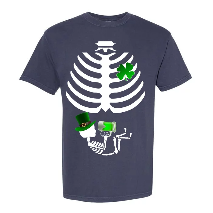 Irish Pregnant Skeleton Baby Beer Garment-Dyed Heavyweight T-Shirt