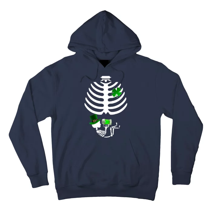 Irish Pregnant Skeleton Baby Beer Hoodie