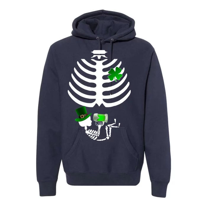 Irish Pregnant Skeleton Baby Beer Premium Hoodie