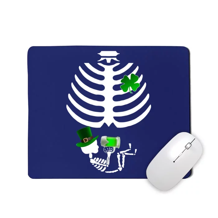 Irish Pregnant Skeleton Baby Beer Mousepad