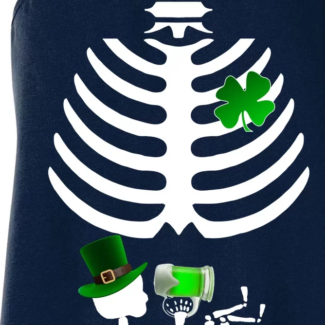 Irish Pregnant Skeleton Baby Beer Women's Racerback Tank