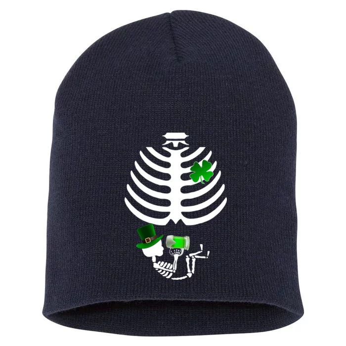 Irish Pregnant Skeleton Baby Beer Short Acrylic Beanie