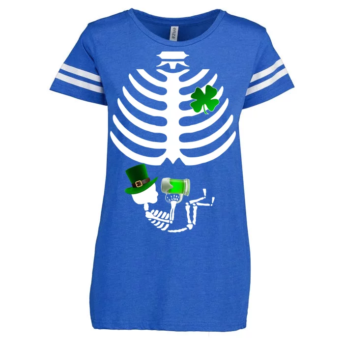 Irish Pregnant Skeleton Baby Beer Enza Ladies Jersey Football T-Shirt