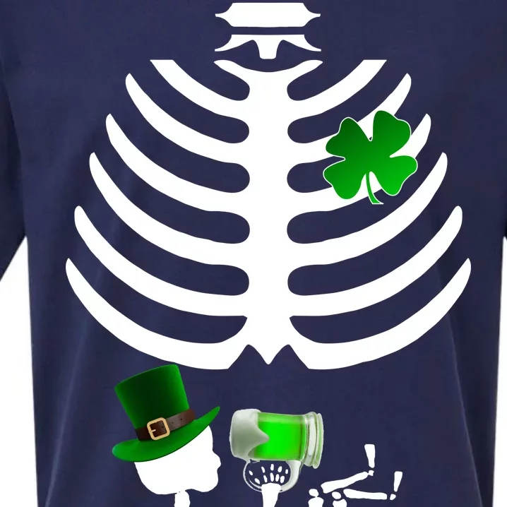 Irish Pregnant Skeleton Baby Beer Sueded Cloud Jersey T-Shirt