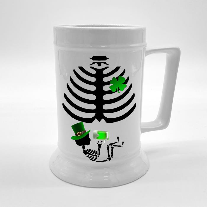 Irish Pregnant Skeleton Baby Beer Front & Back Beer Stein