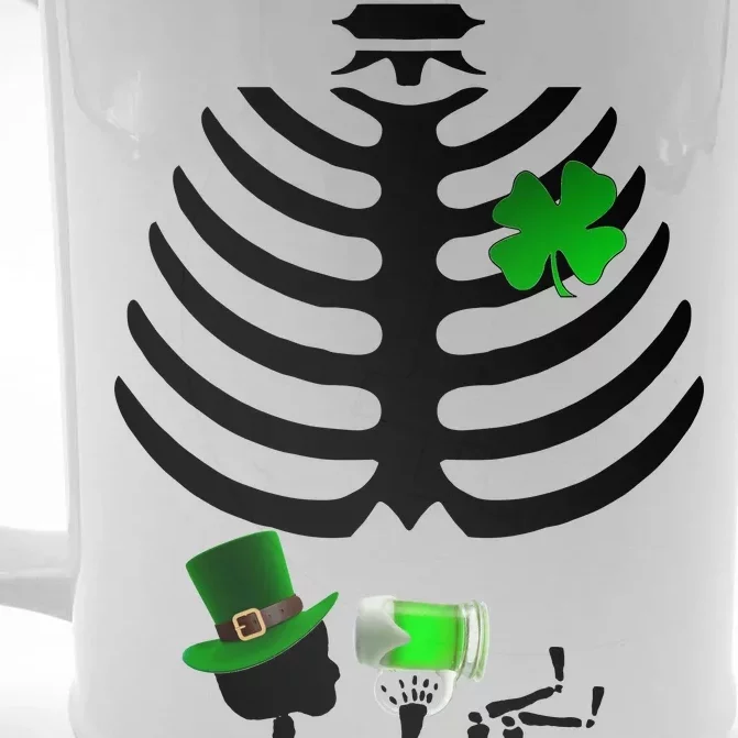 Irish Pregnant Skeleton Baby Beer Front & Back Beer Stein