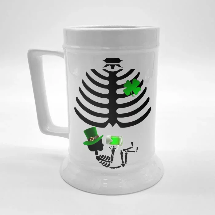 Irish Pregnant Skeleton Baby Beer Front & Back Beer Stein