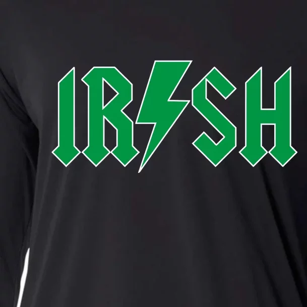 Irish Rocks Logo Music Parody St Patricks Day Cooling Performance Long Sleeve Crew