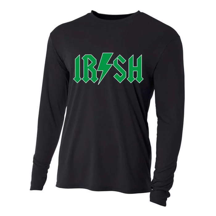 Irish Rocks Logo Music Parody St Patricks Day Cooling Performance Long Sleeve Crew