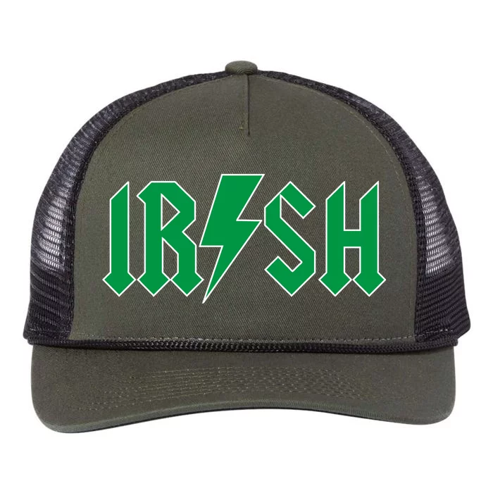 Irish Rocks Logo Music Parody St Patricks Day Retro Rope Trucker Hat Cap