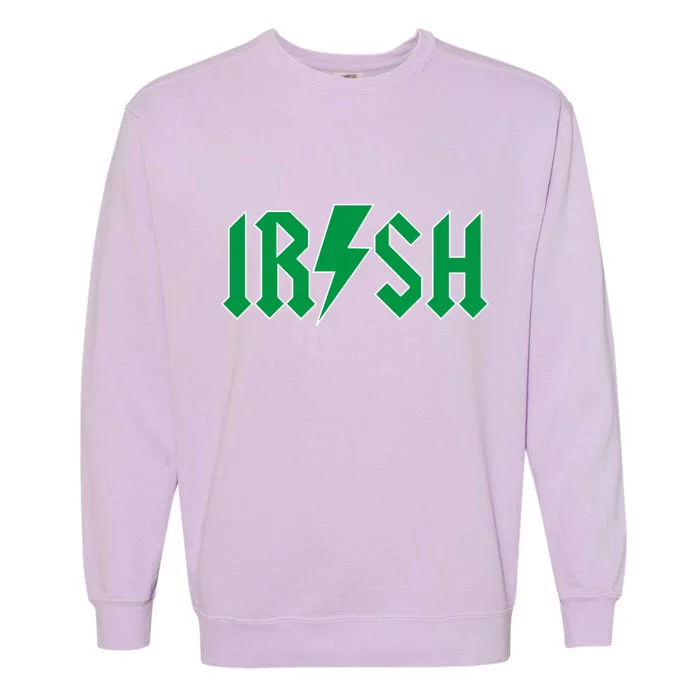 Irish Rocks Logo Music Parody St Patricks Day Garment-Dyed Sweatshirt