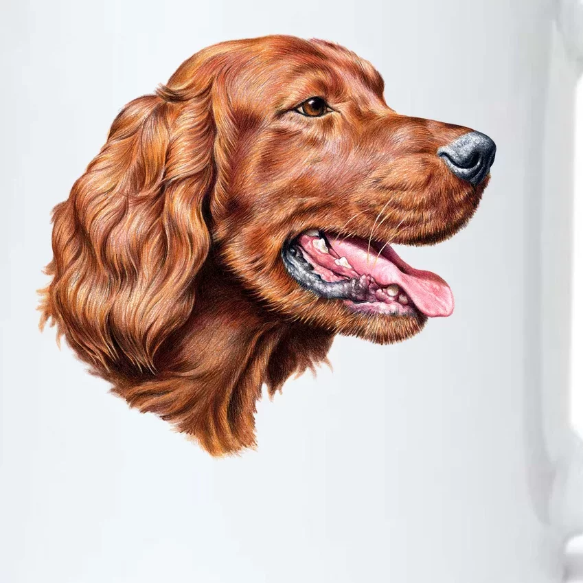 Irish Setter Portrait Black Color Changing Mug