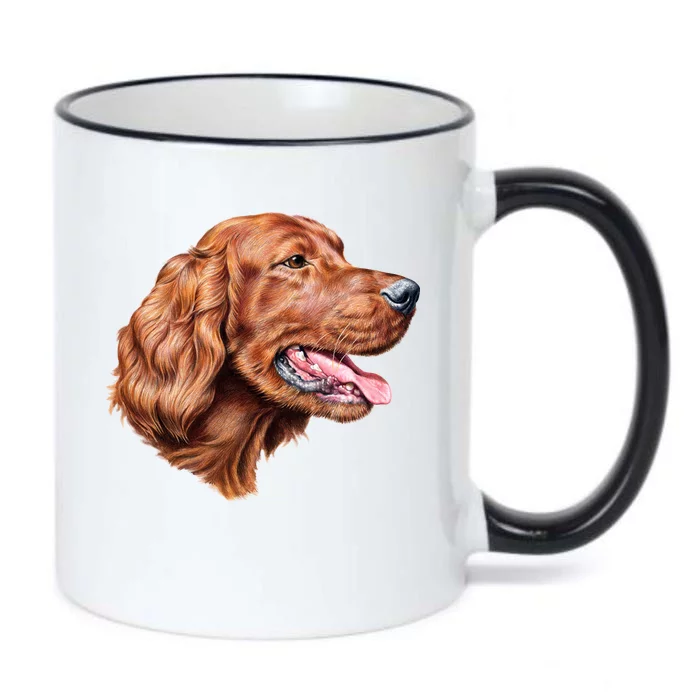 Irish Setter Portrait Black Color Changing Mug