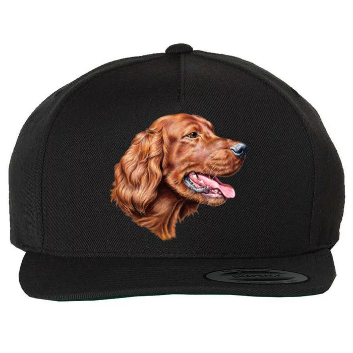 Irish Setter Portrait Wool Snapback Cap