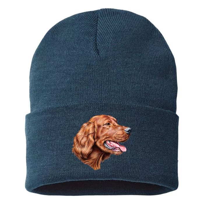 Irish Setter Portrait Sustainable Knit Beanie