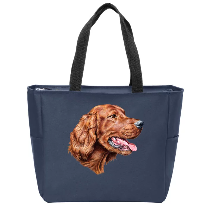 Irish Setter Portrait Zip Tote Bag