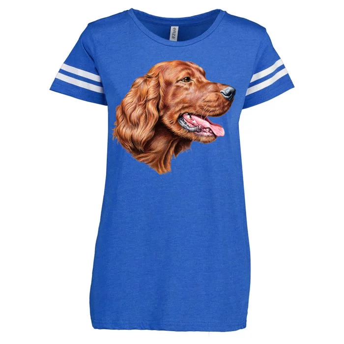 Irish Setter Portrait Enza Ladies Jersey Football T-Shirt