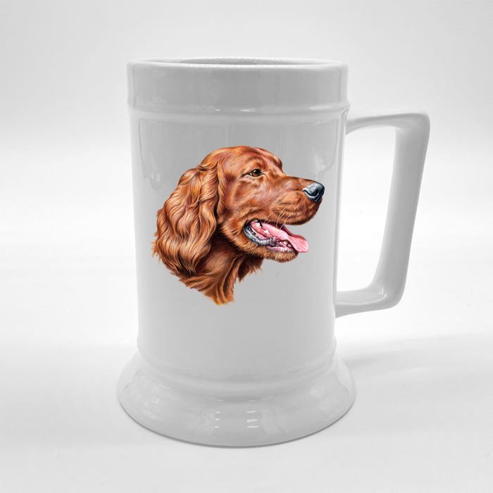 Irish Setter Portrait Front & Back Beer Stein