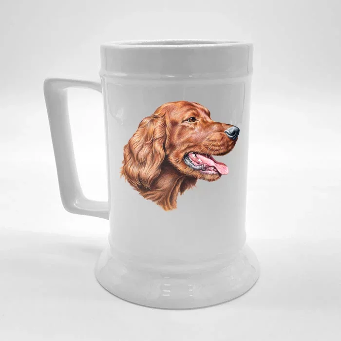 Irish Setter Portrait Front & Back Beer Stein