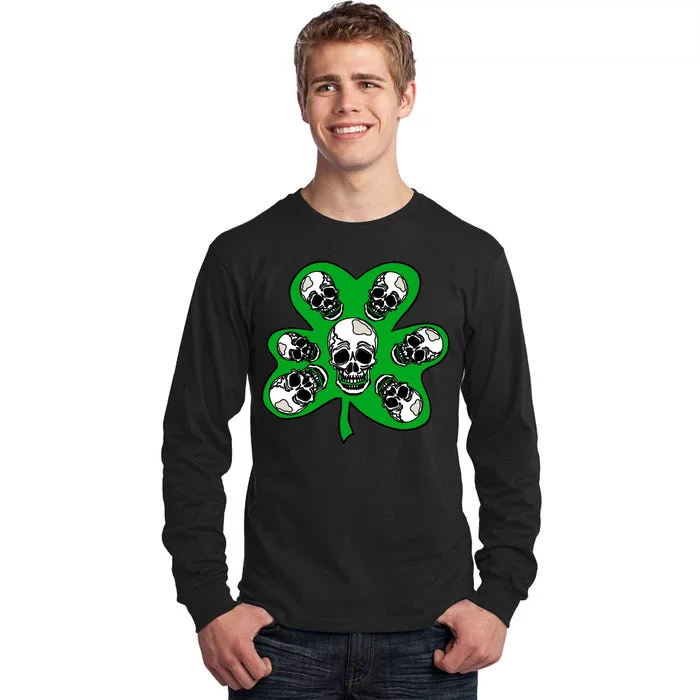 Irish Shamrock Clover Skulls Tall Long Sleeve T-Shirt