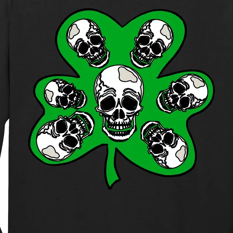 Irish Shamrock Clover Skulls Tall Long Sleeve T-Shirt