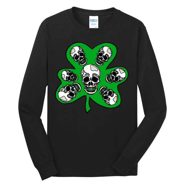 Irish Shamrock Clover Skulls Tall Long Sleeve T-Shirt