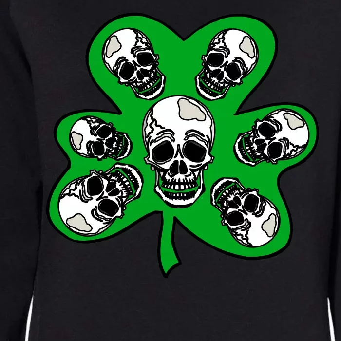 Irish Shamrock Clover Skulls Womens California Wash Sweatshirt