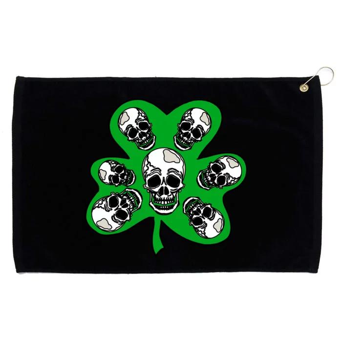 Irish Shamrock Clover Skulls Grommeted Golf Towel