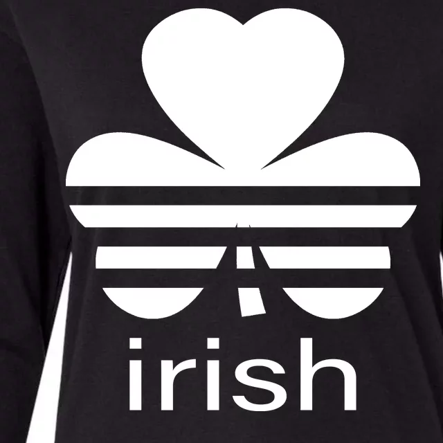 Irish Shamrock Logo Womens Cotton Relaxed Long Sleeve T-Shirt