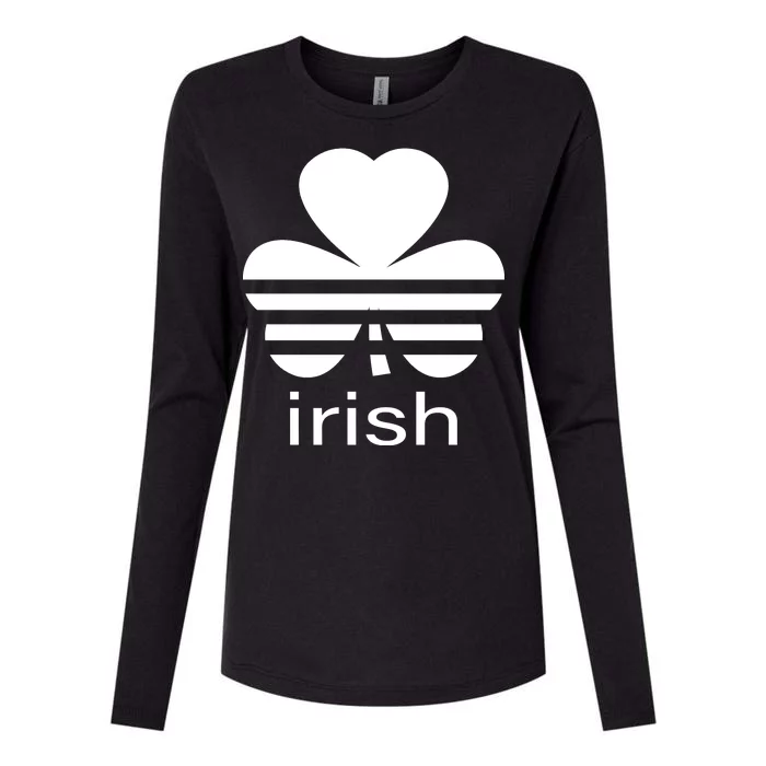 Irish Shamrock Logo Womens Cotton Relaxed Long Sleeve T-Shirt