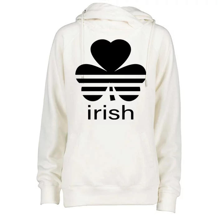 Irish Shamrock Logo Womens Funnel Neck Pullover Hood