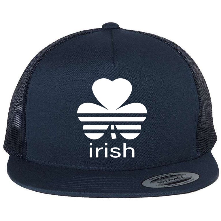 Irish Shamrock Logo Flat Bill Trucker Hat
