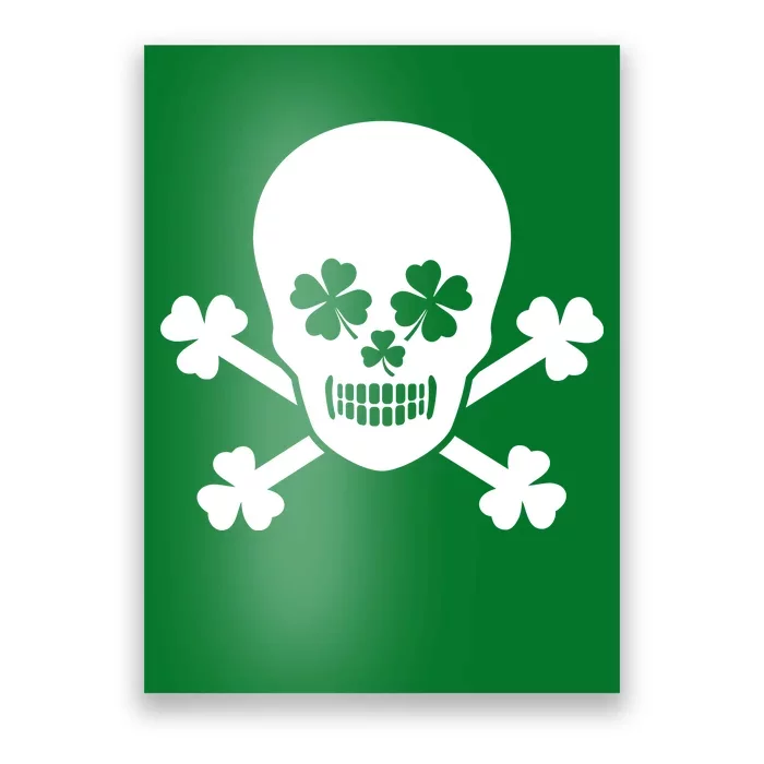 Irish Shamrock Skull Poster