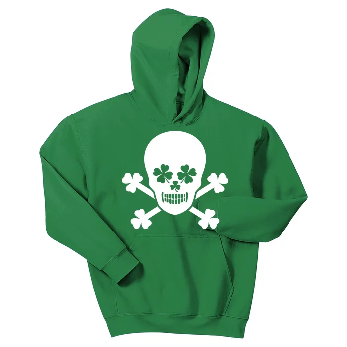 Irish Shamrock Skull Kids Hoodie