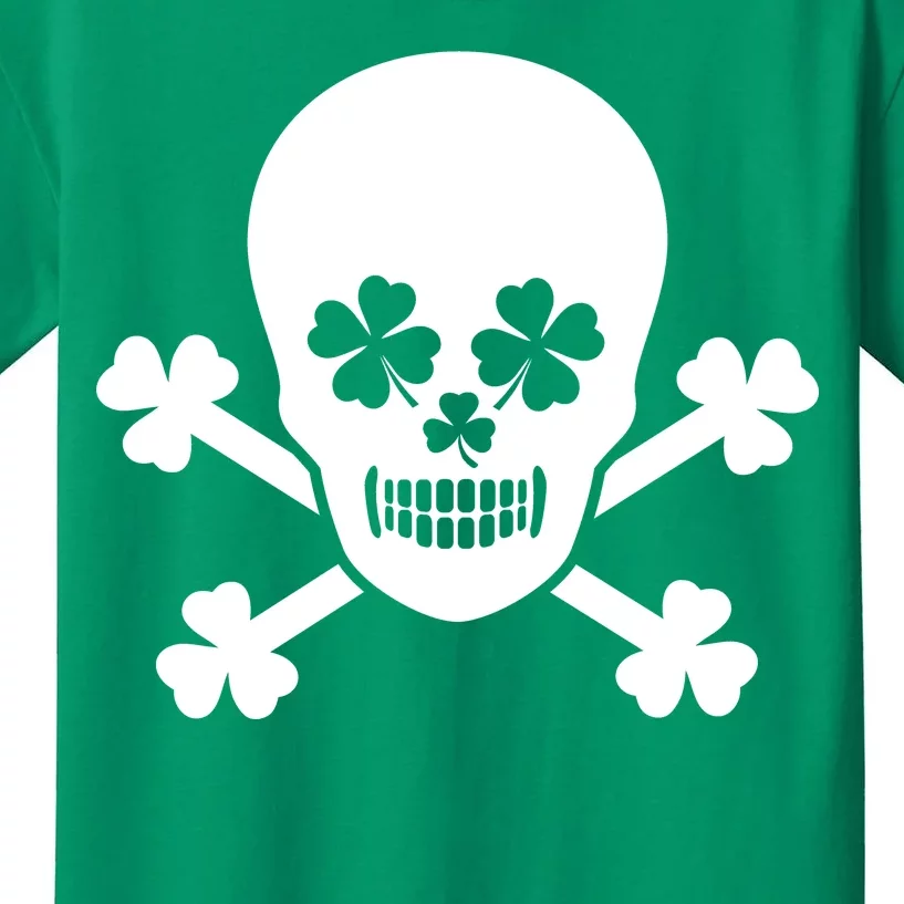 Irish Shamrock Skull Kids T-Shirt