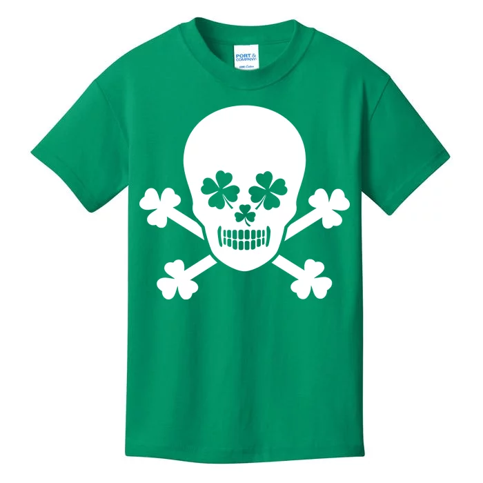 Irish Shamrock Skull Kids T-Shirt