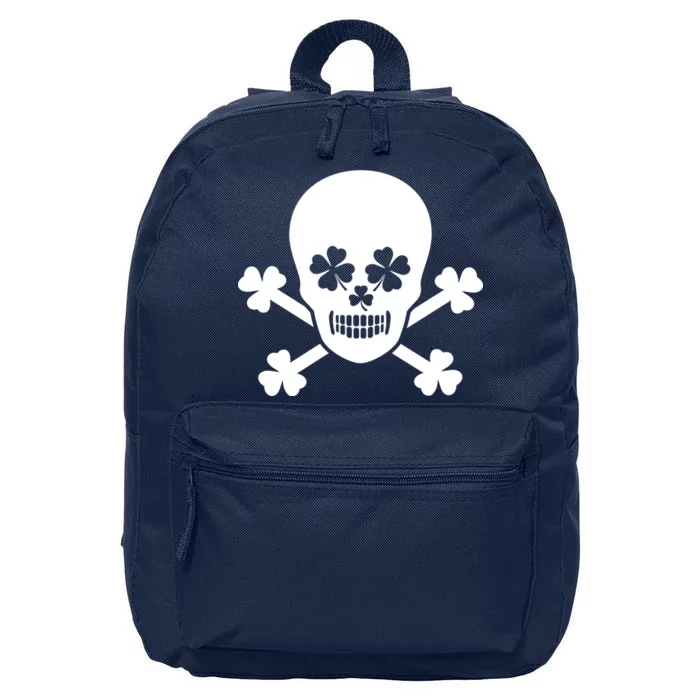 Irish Shamrock Skull 16 in Basic Backpack